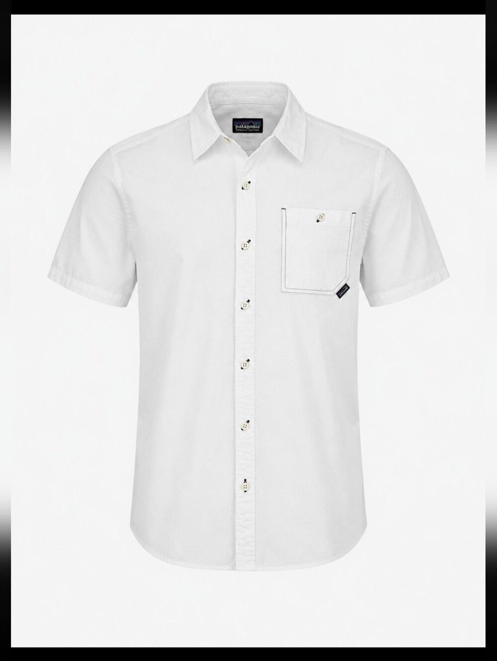 Patagonia Organic Cotton Short Sleeve Button Front Shirt White Men's Minimalis